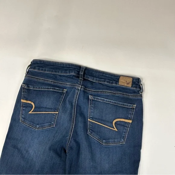 Y2K American Eagle Women’s Size 10 LONG Skinny Jeans Dark Wash Stretch #1217 - Picture 9 of 12